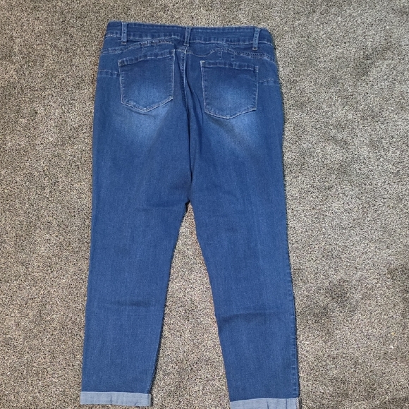 Wax Jean Distressed Cropped Jeans in Blue - Picture 6 of 6